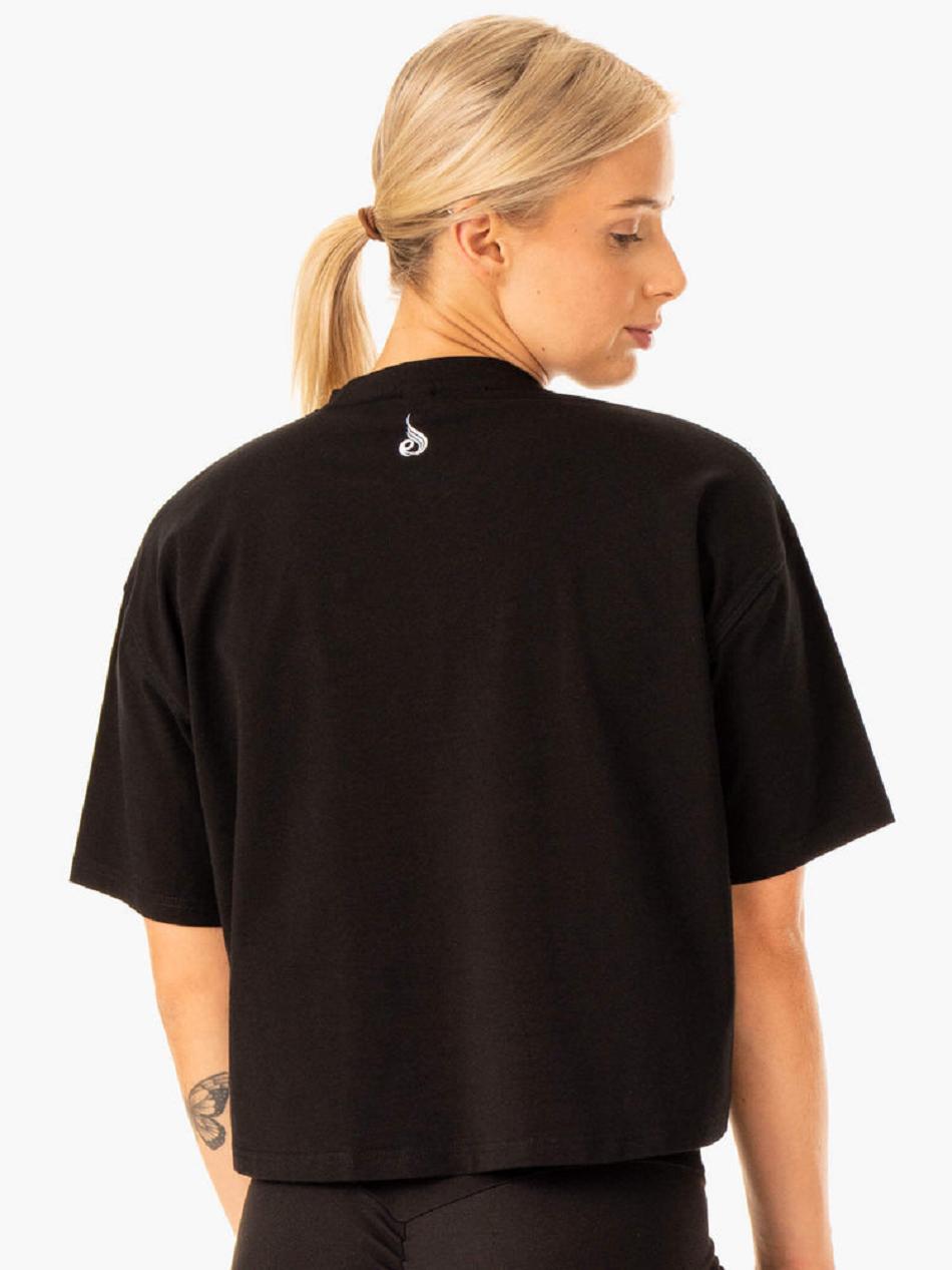 Black Women's Ryderwear Edit T-Shirt Top | DF6355820