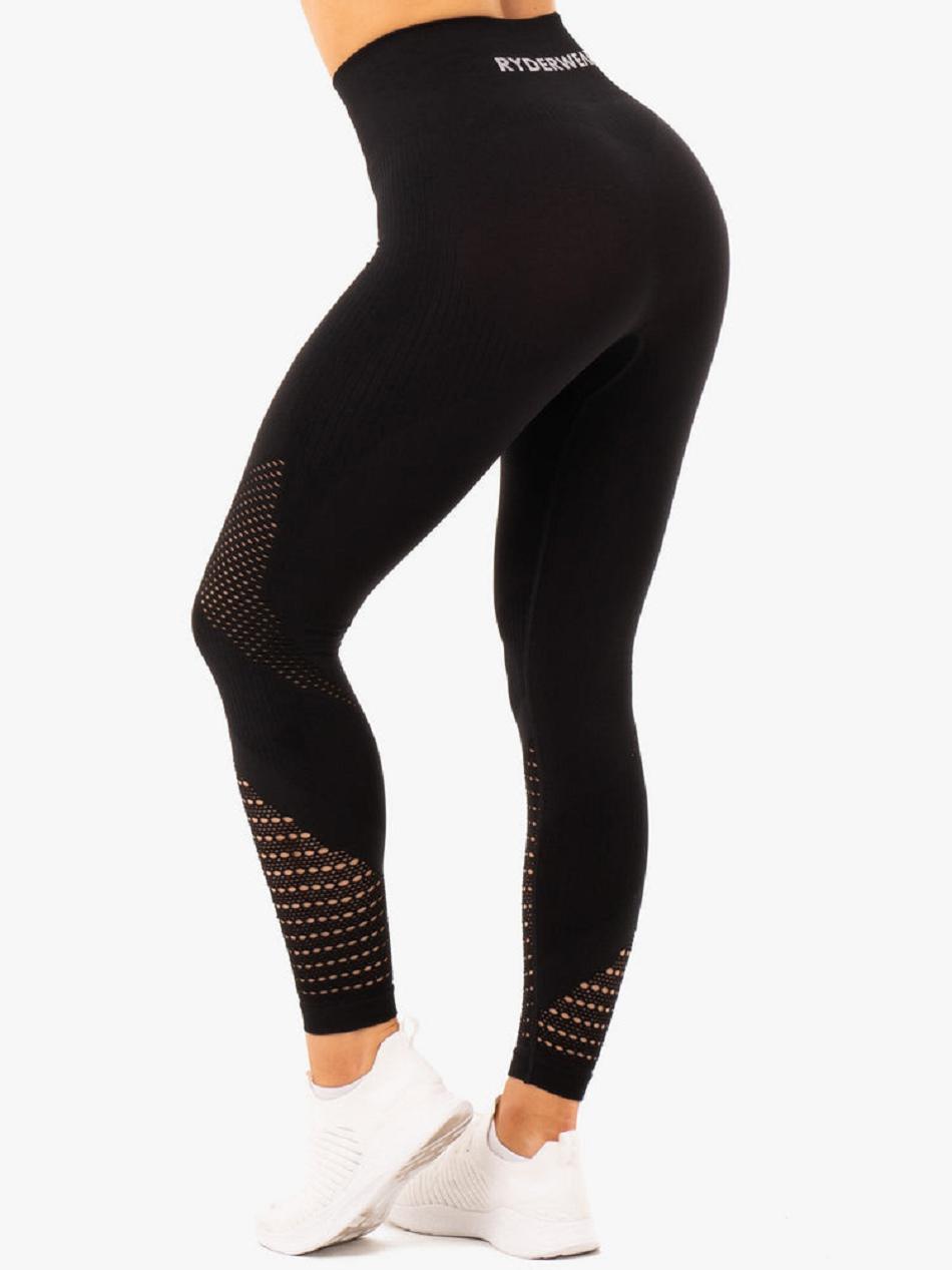 Black Women's Ryderwear Electra Leggings Seamless | 44FV94583