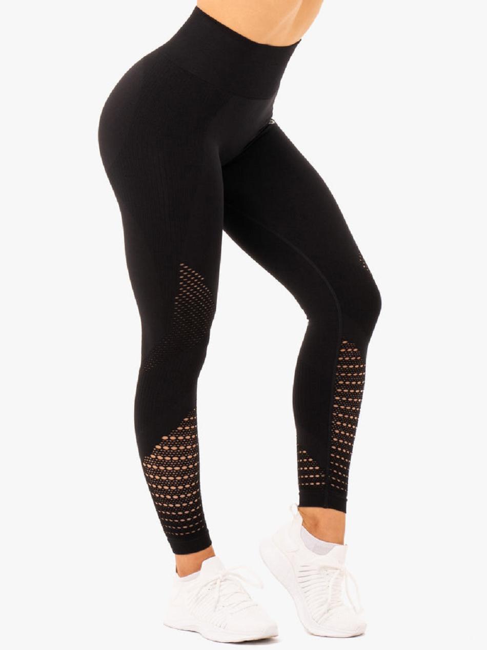 Black Women's Ryderwear Electra Leggings Seamless | 44FV94583