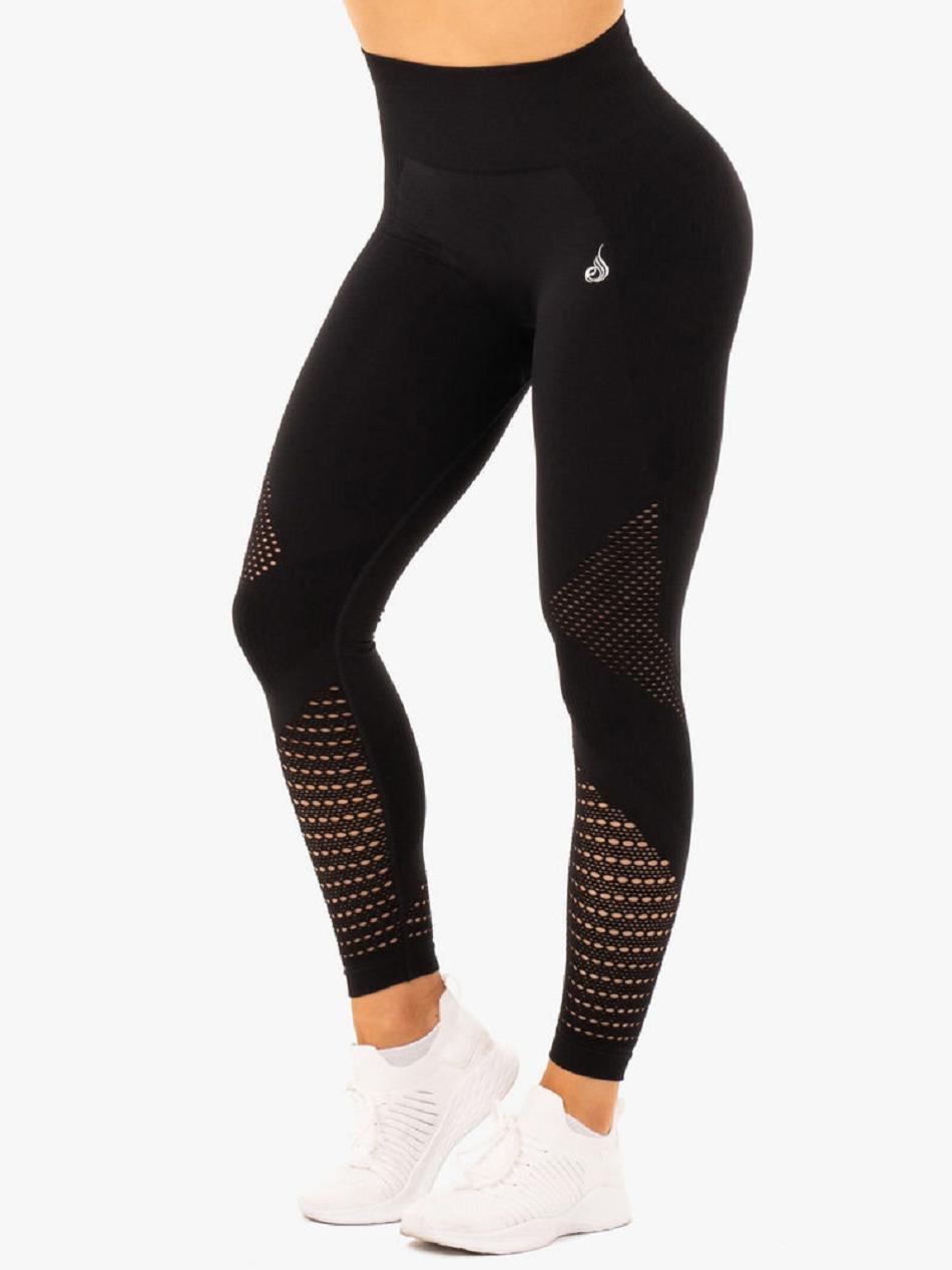 Black Women\'s Ryderwear Electra Leggings Seamless | 44FV94583