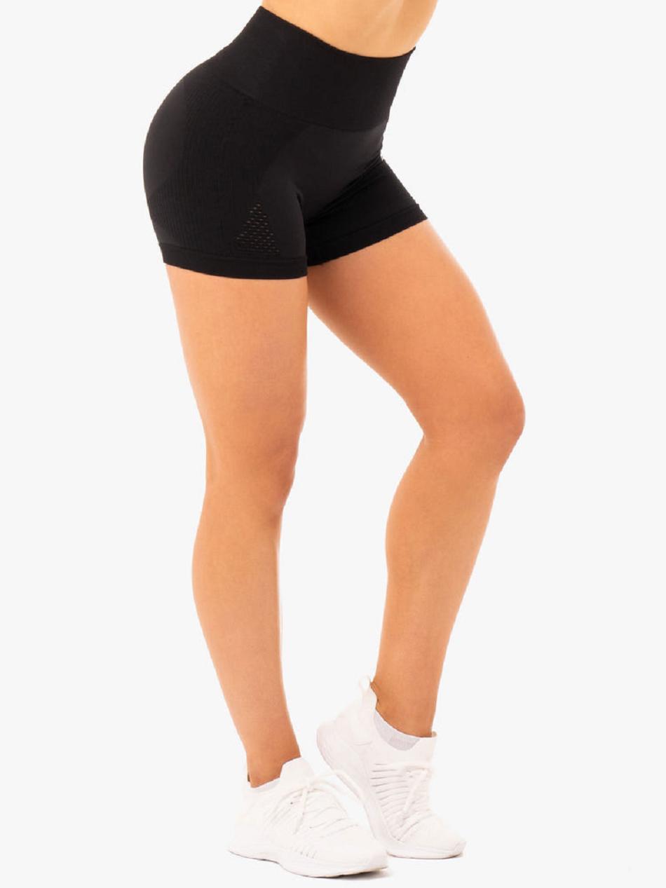 Black Women's Ryderwear Electra Seamless Shorts | 142F97645