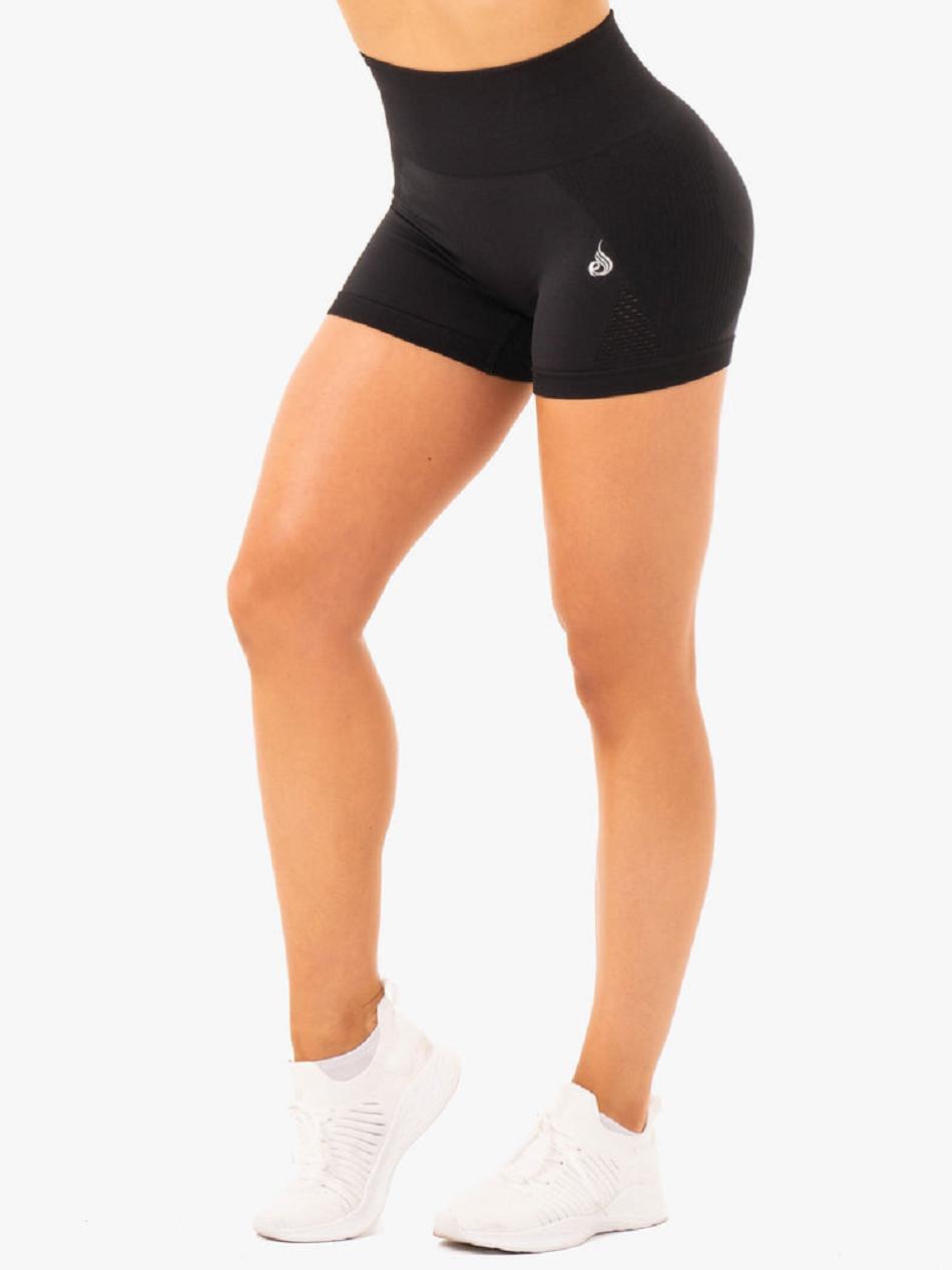 Black Women\'s Ryderwear Electra Seamless Shorts | 142F97645