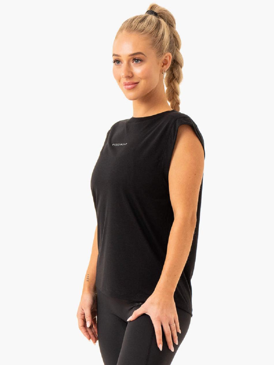 Black Women's Ryderwear Element Wide Cut Tanks | 141DF83431