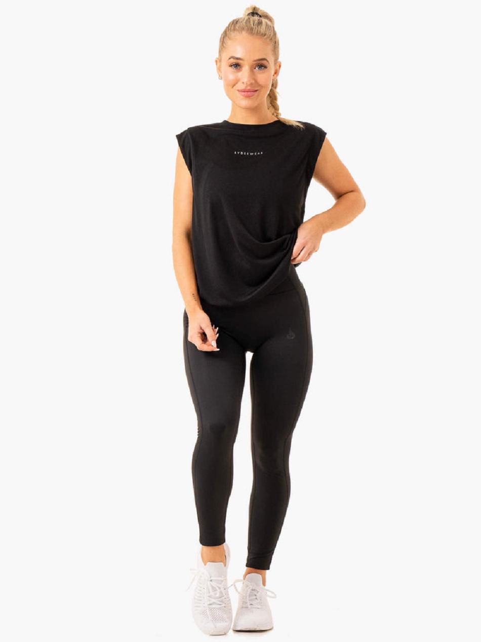 Black Women's Ryderwear Element Wide Cut Tanks | 141DF83431