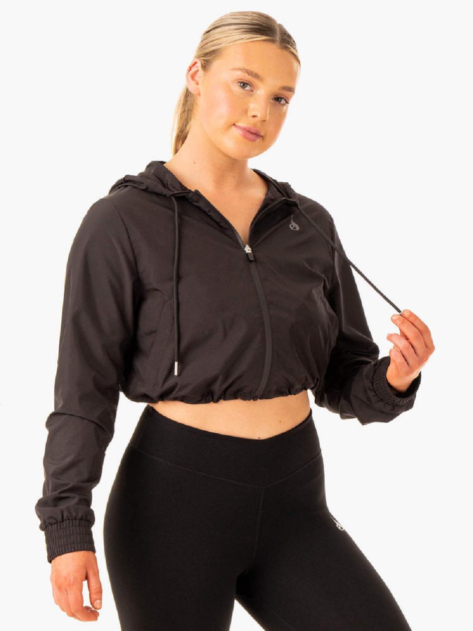 Black Women's Ryderwear Element Windbreaker Hoodie | 6Y7518022