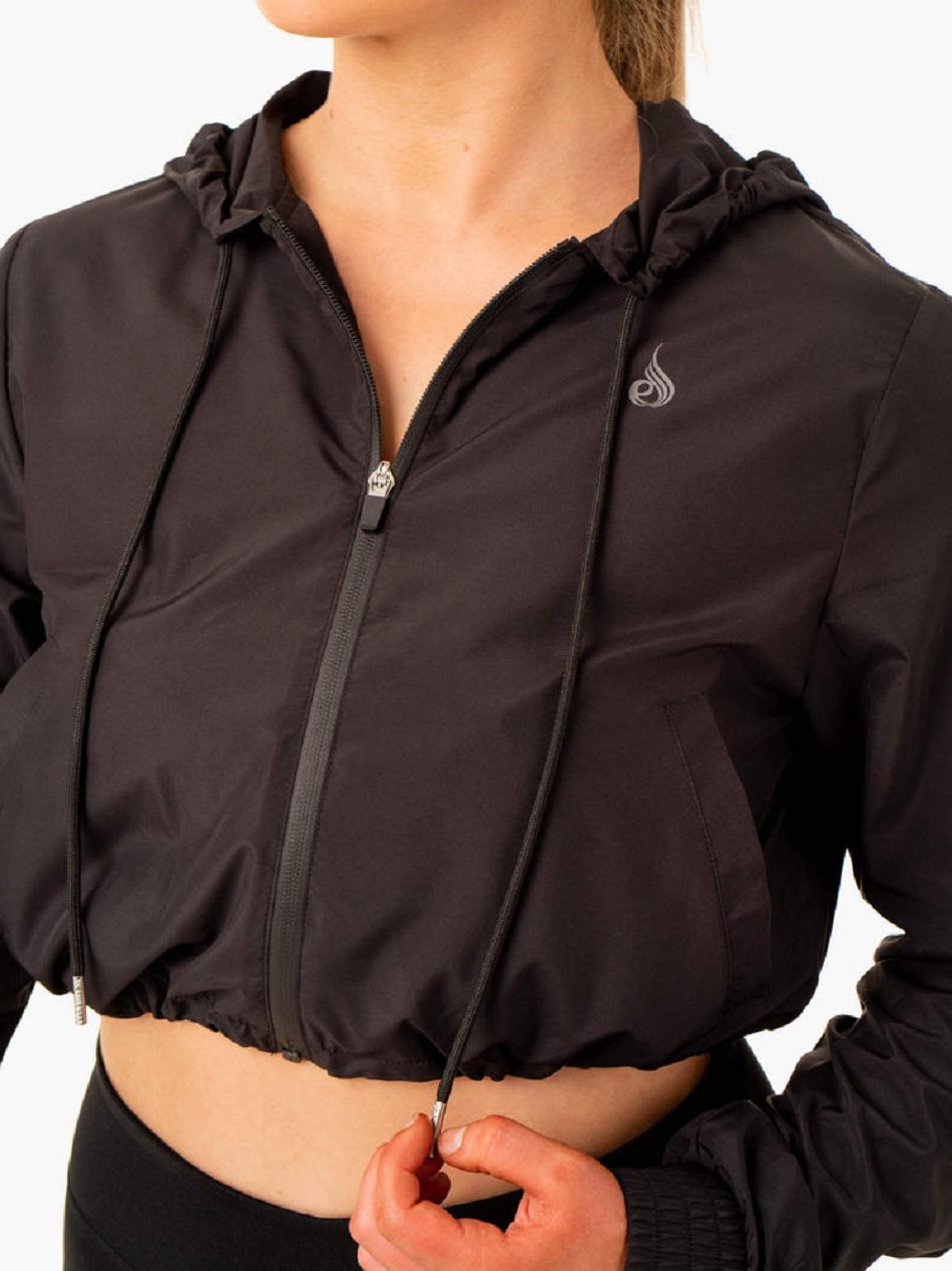 Black Women's Ryderwear Element Windbreaker Hoodie | 6Y7518022