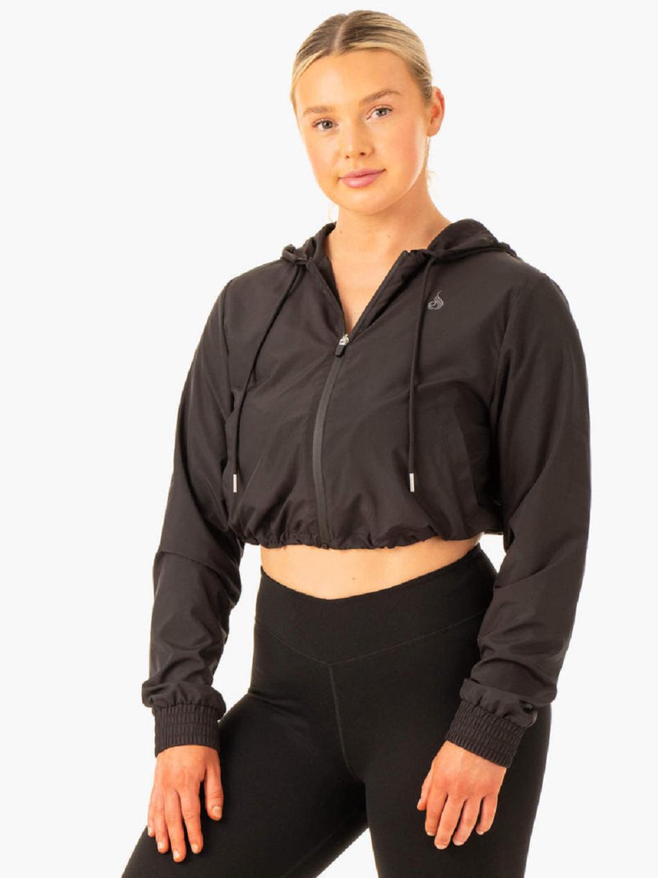 Black Women\'s Ryderwear Element Windbreaker Hoodie | 6Y7518022