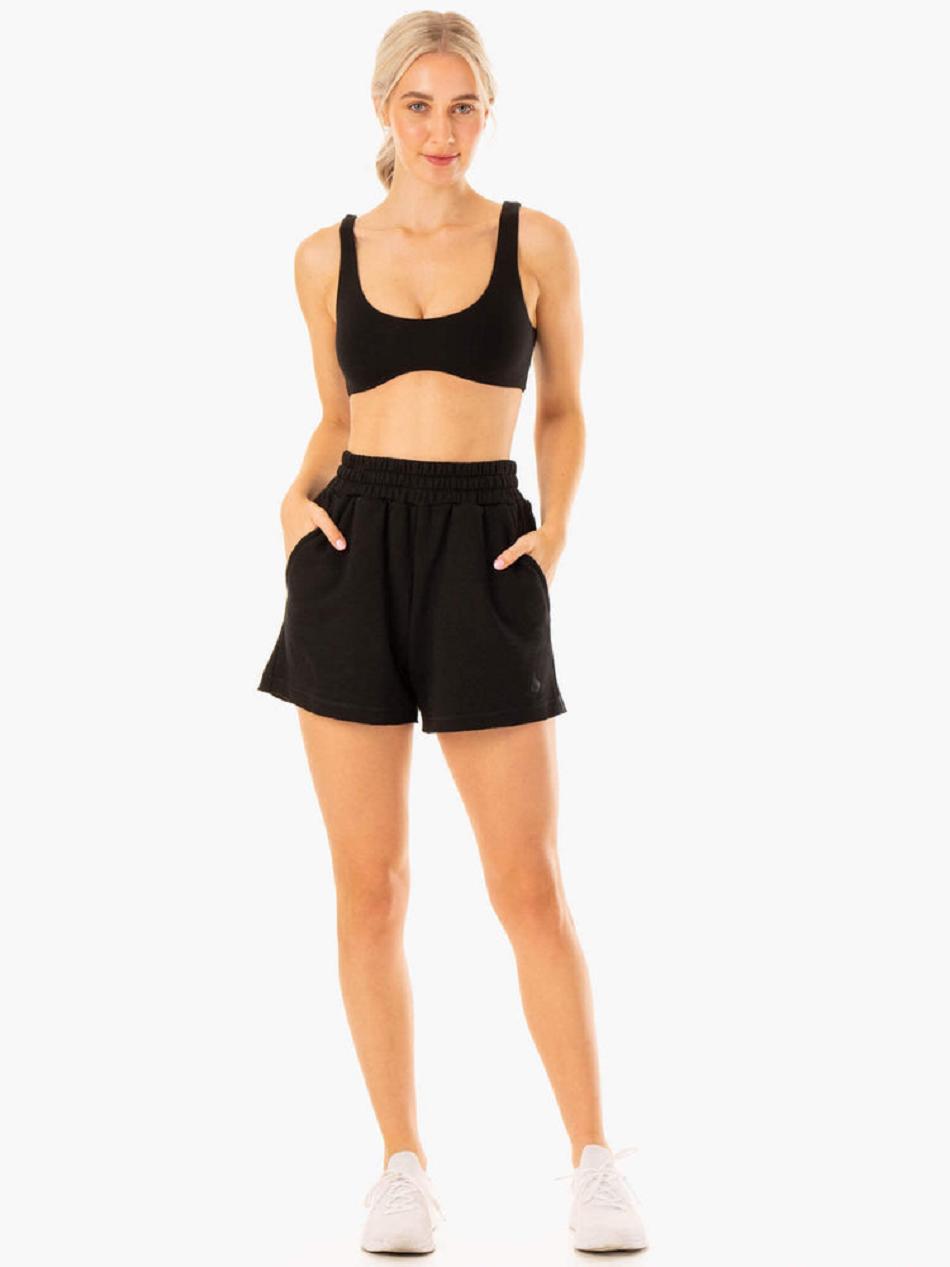 Black Women's Ryderwear Elevate Track Short Active Lounge | 83YR10433