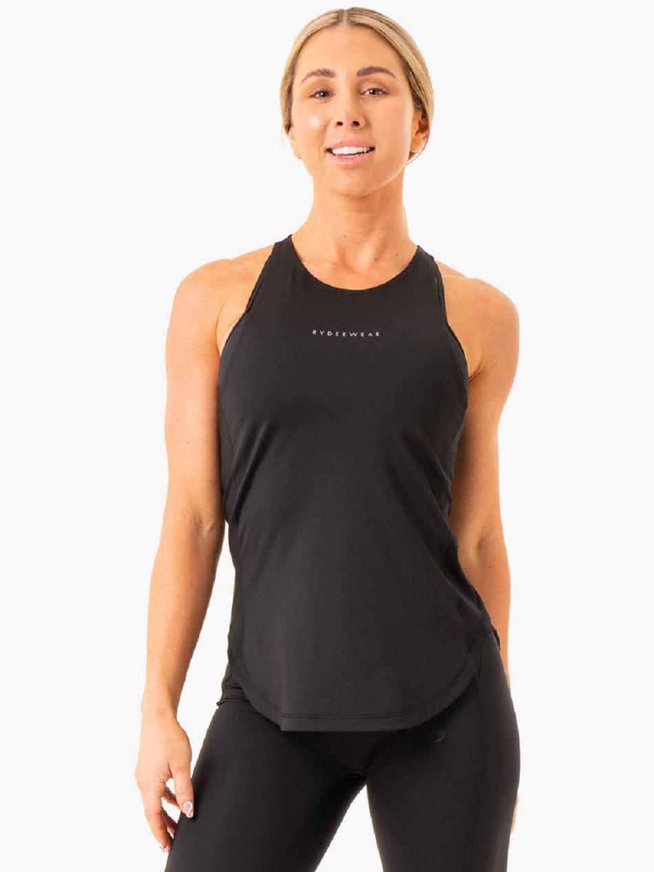 Black Women\'s Ryderwear Elite Mesh Training Tank Top | 103S26481