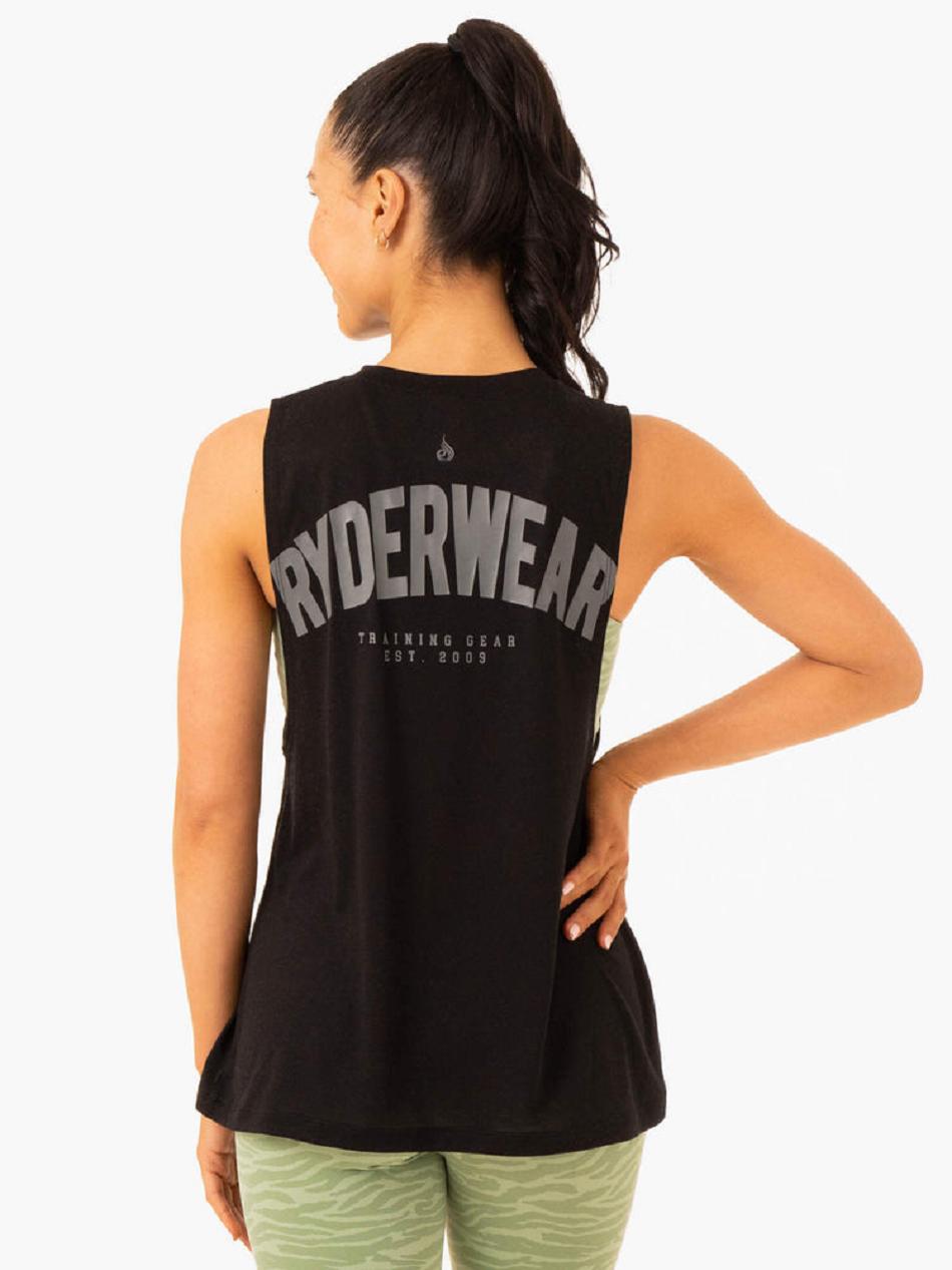 Black Women's Ryderwear Emerge Training Tank Top | 128IV18024