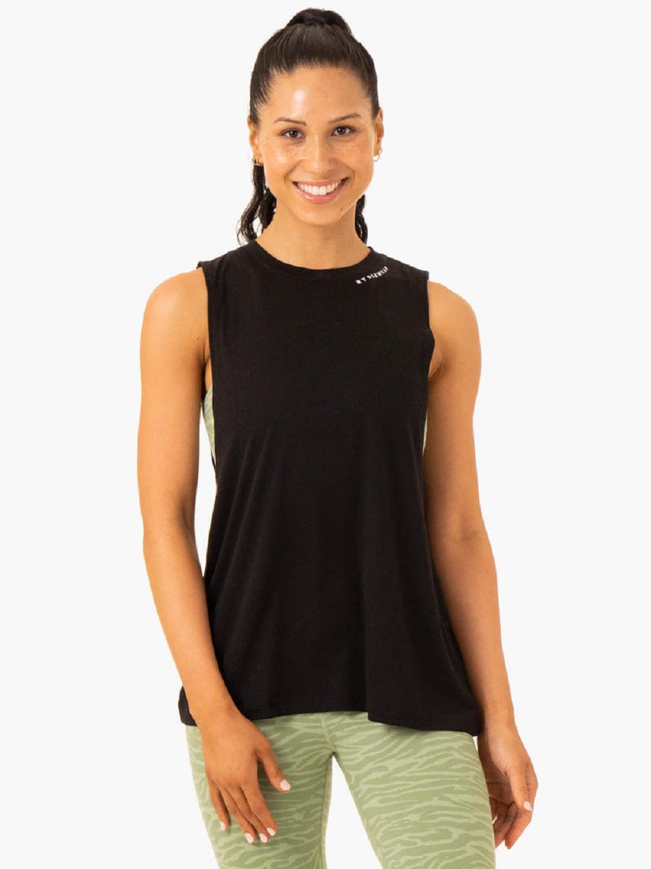 Black Women\'s Ryderwear Emerge Training Tank Top | 128IV18024