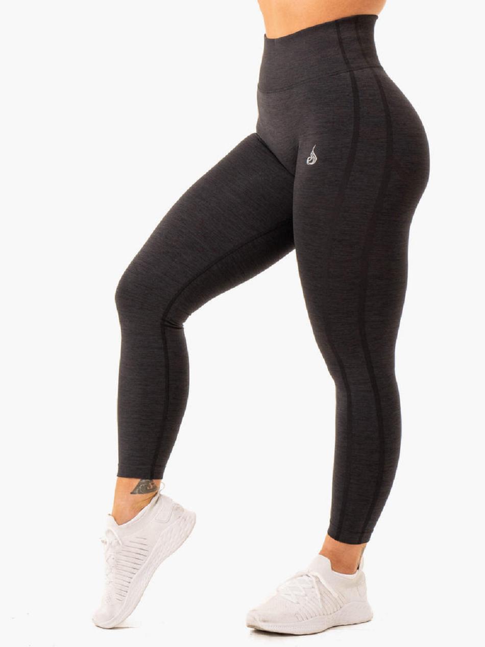 Black Women's Ryderwear Enhance Scrunch Bum Leggings Seamless | FG26832