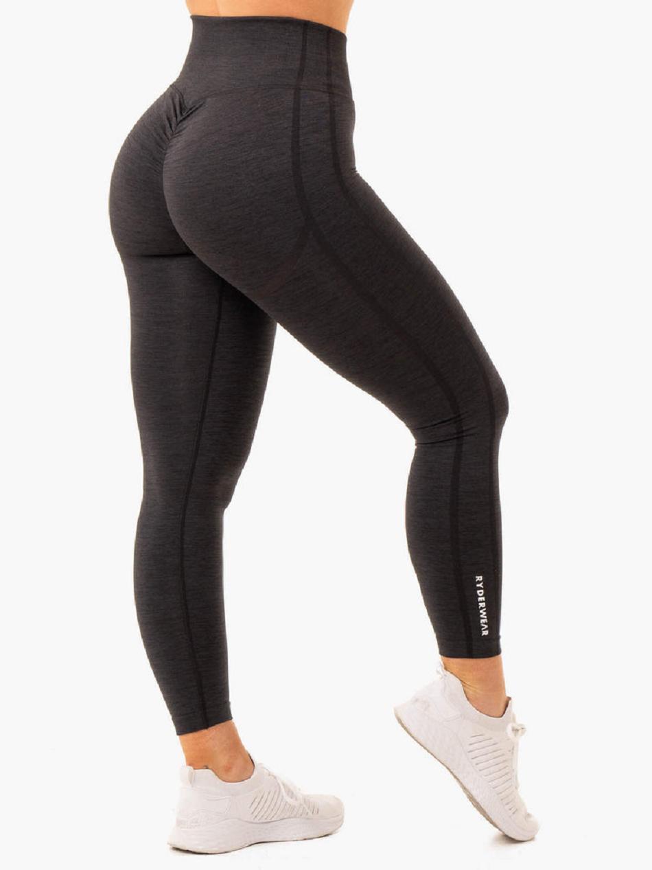 Black Women\'s Ryderwear Enhance Scrunch Bum Leggings Seamless | FG26832