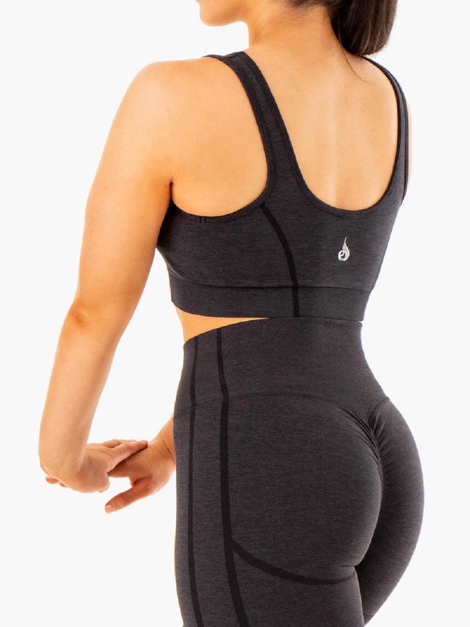 Black Women's Ryderwear Enhance Seamless Sports Bras | V8F13584