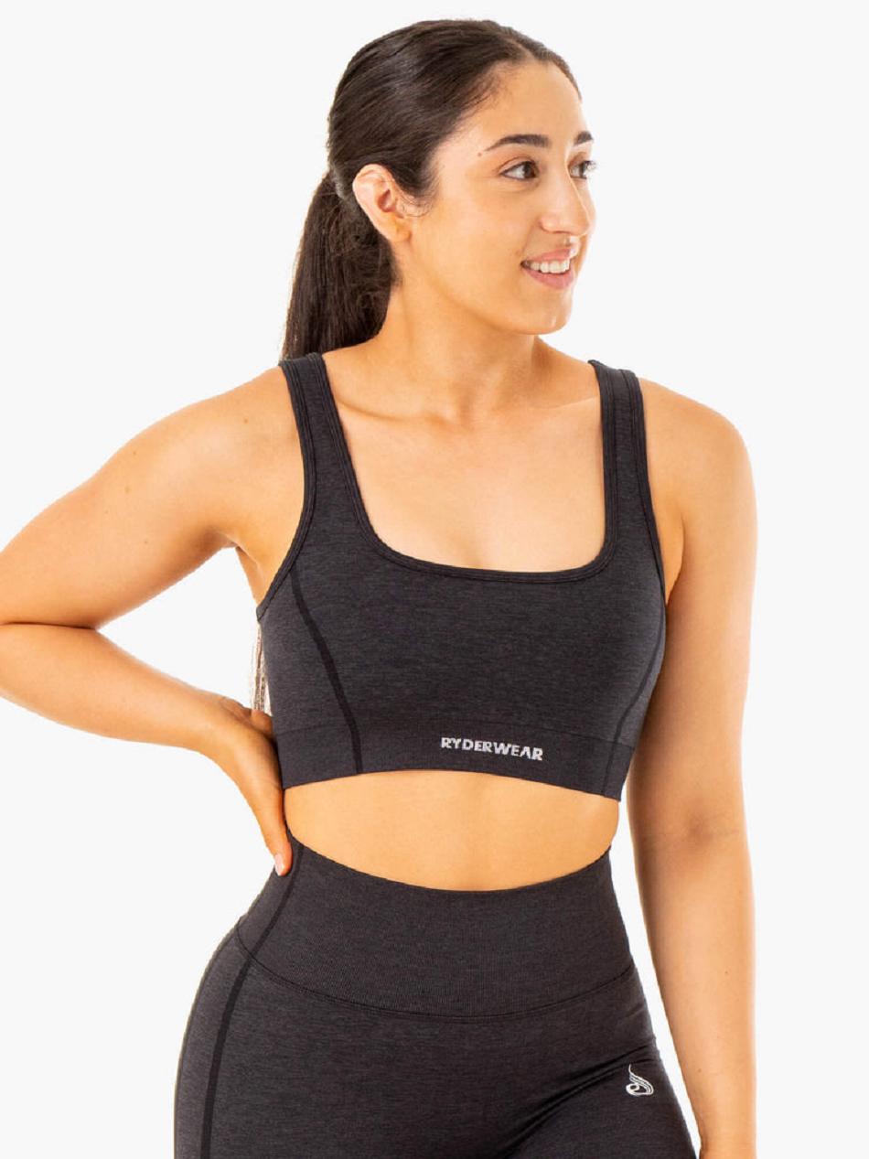 Black Women\'s Ryderwear Enhance Seamless Sports Bras | V8F13584