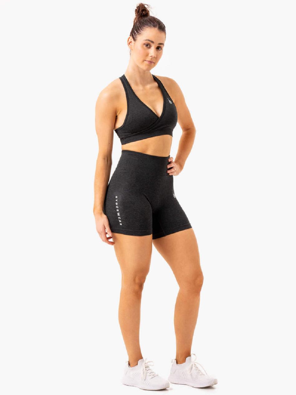 Black Women's Ryderwear Essential Seamless Shorts | 65Y5247461