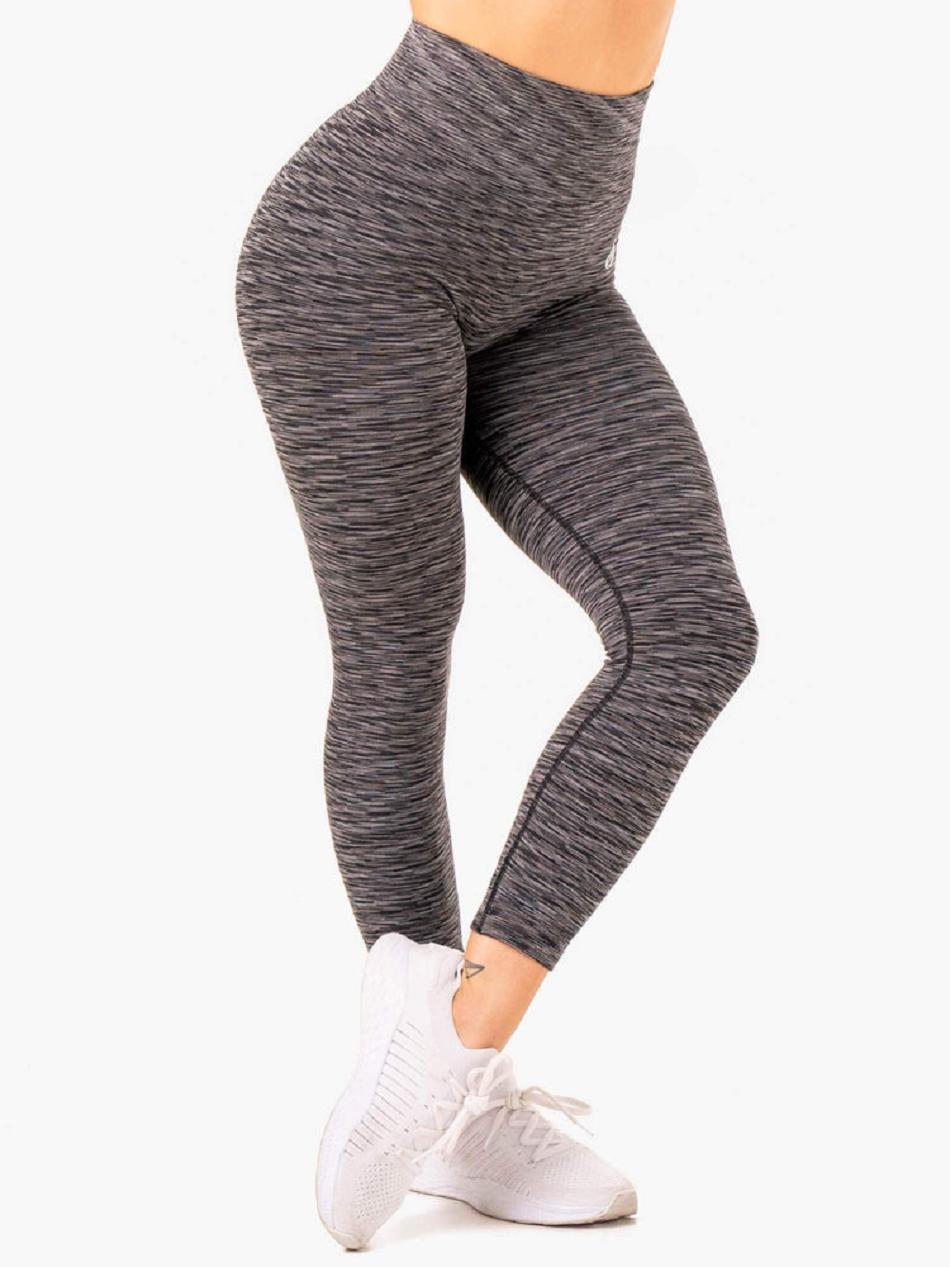 Black Women's Ryderwear Evolve High Waisted Leggings Seamless | 47JF33112