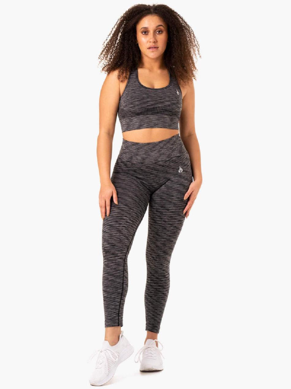 Black Women's Ryderwear Evolve High Waisted Leggings Seamless | 47JF33112