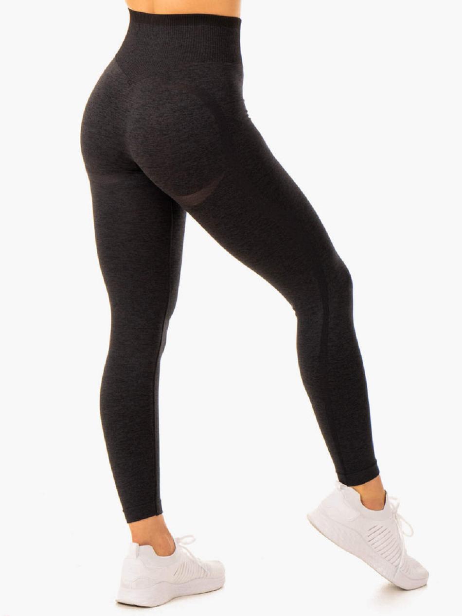 Black Women\'s Ryderwear Excel High Waisted Leggings Seamless | DS4398830