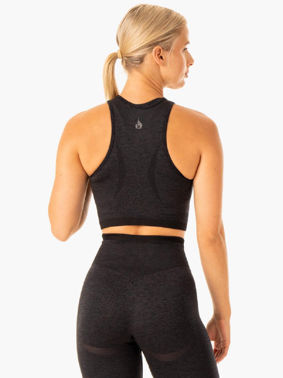 Black Women's Ryderwear Excel Seamless Tank Top | 137DF33989