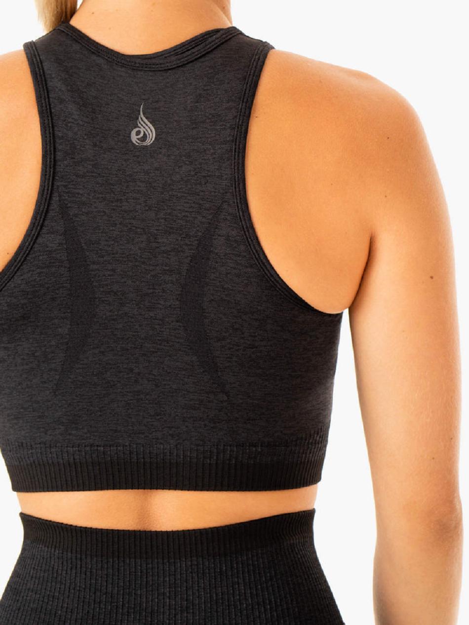 Black Women's Ryderwear Excel Seamless Tank Top | 137DF33989