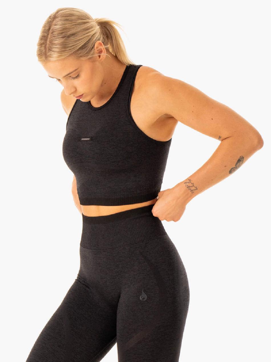 Black Women's Ryderwear Excel Seamless Tanks | SF6719734