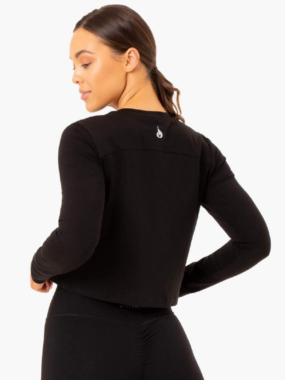 Black Women's Ryderwear Foundation Long Sleeve Top Top | 65HF98548