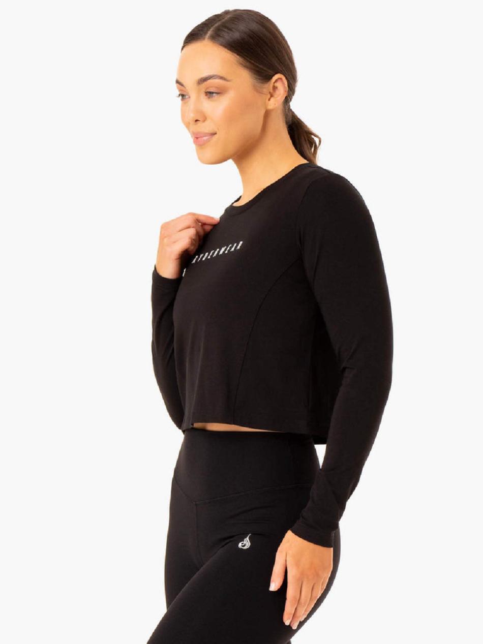 Black Women's Ryderwear Foundation Long Sleeve Top Top | 65HF98548