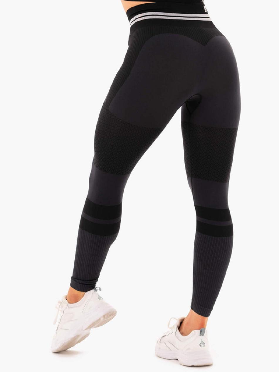 Black Women's Ryderwear Freestyle High Waisted Leggings Seamless | 49HF83311