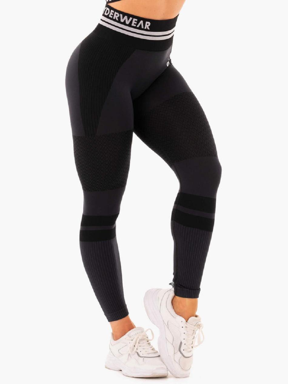 Black Women's Ryderwear Freestyle High Waisted Leggings Seamless | 49HF83311