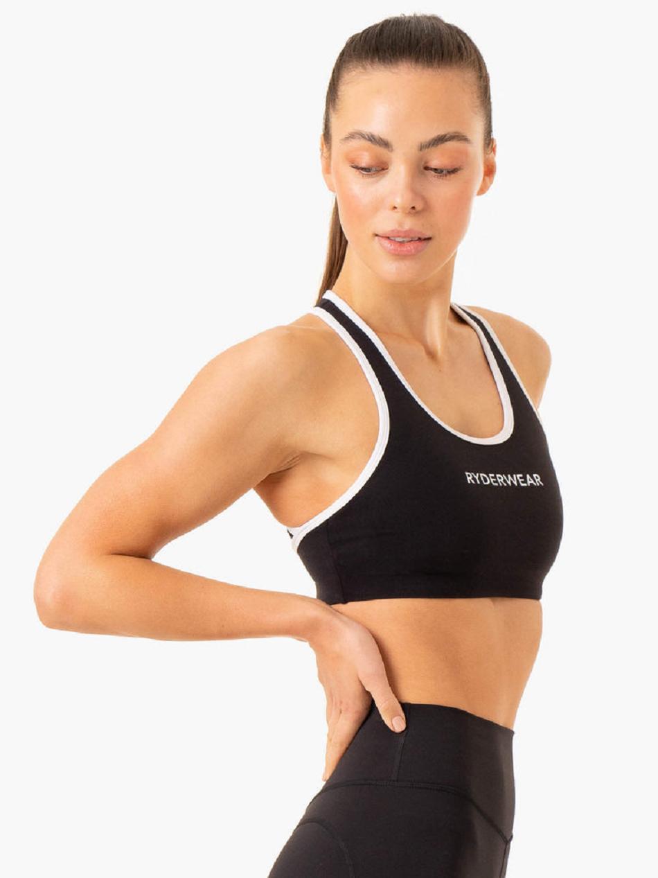 Black Women's Ryderwear Frequency High Impact Sports Bras | RFD20777