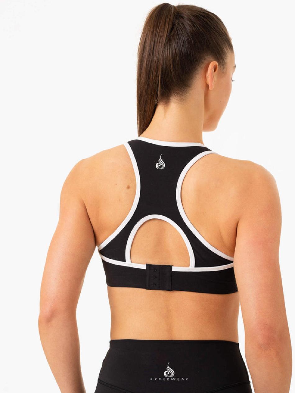 Black Women's Ryderwear Frequency High Impact Sports Bras | RFD20777