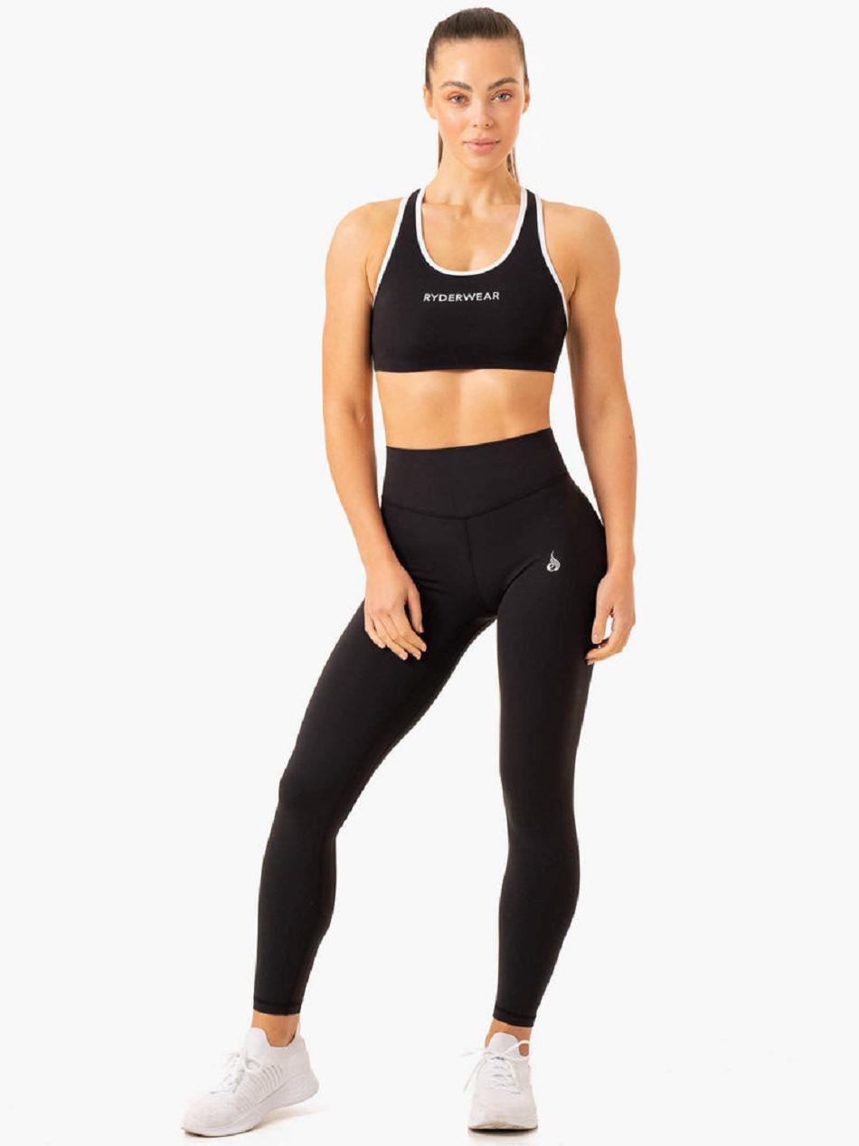 Black Women's Ryderwear Frequency High Impact Sports Bras | RFD20777