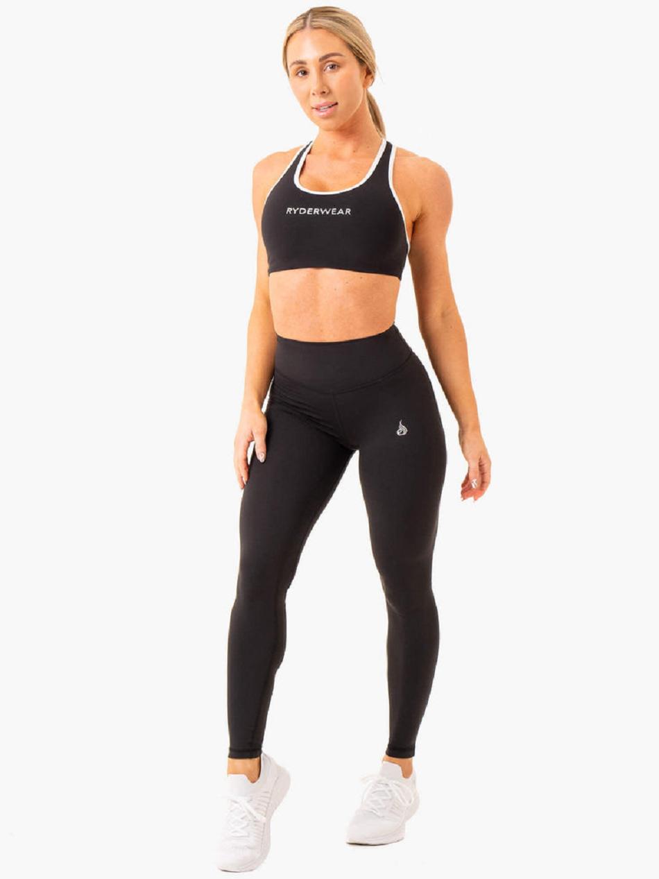 Black Women's Ryderwear Frequency High Waisted Leggings | 92Y38716