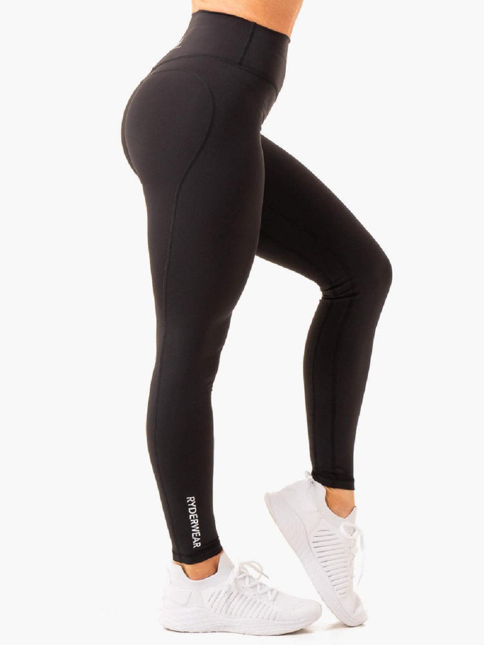 Black Women\'s Ryderwear Frequency High Waisted Leggings | 92Y38716