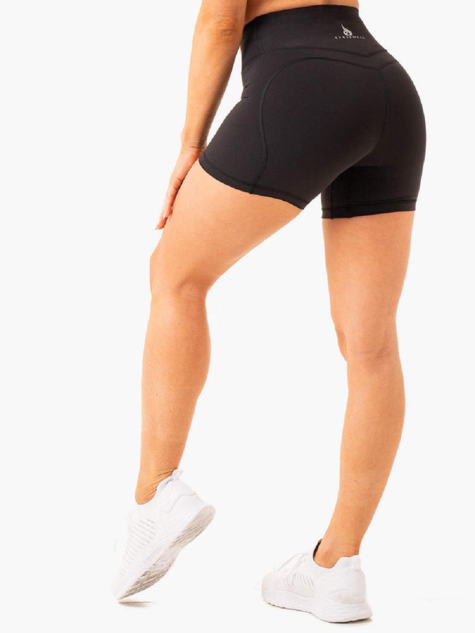 Black Women's Ryderwear Frequency High Waisted Shorts | A2X46689