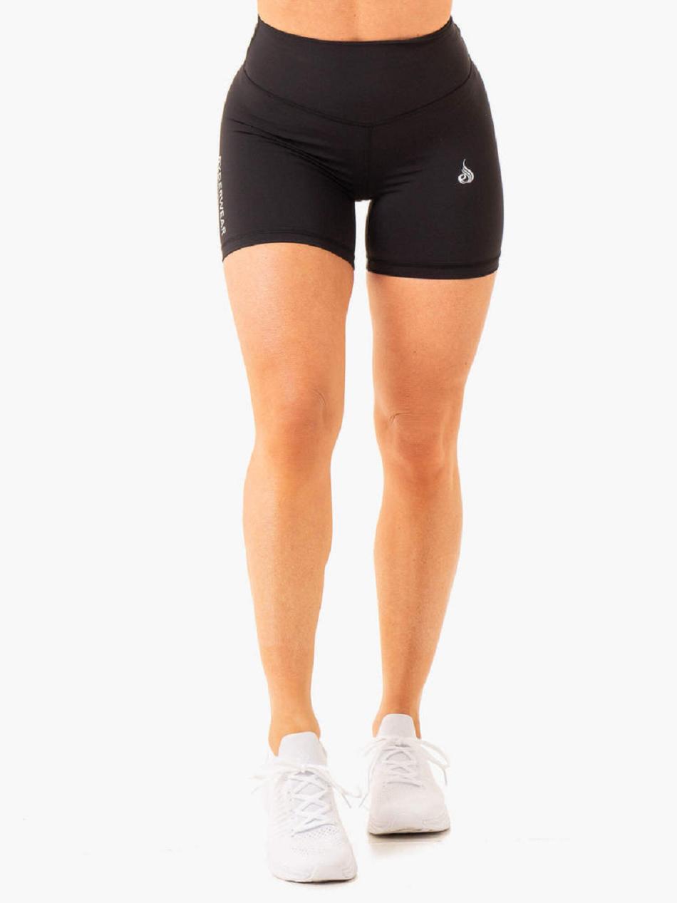 Black Women's Ryderwear Frequency High Waisted Shorts | A2X46689