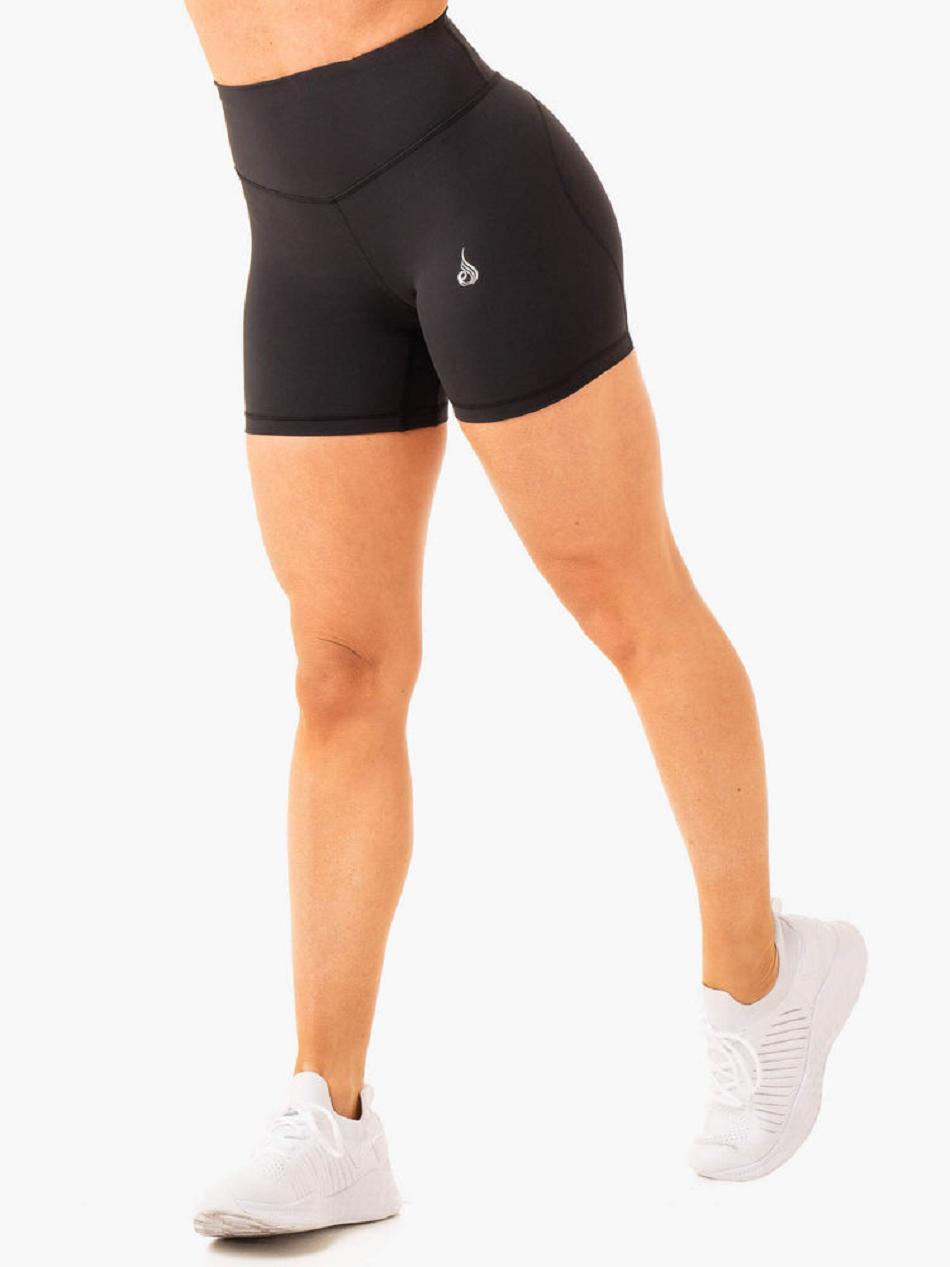 Black Women's Ryderwear Frequency High Waisted Shorts | A2X46689