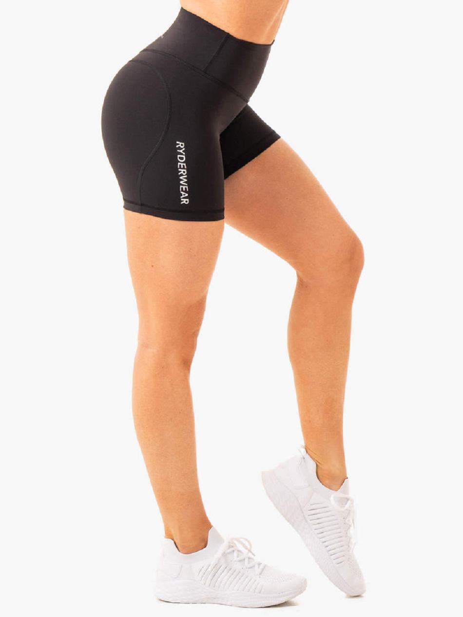 Black Women\'s Ryderwear Frequency High Waisted Shorts | A2X46689