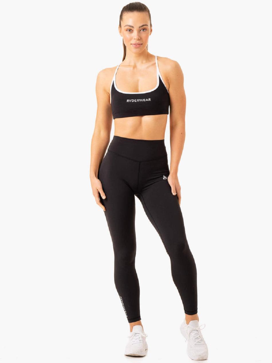 Black Women's Ryderwear Frequency Sports Bras | REH29329