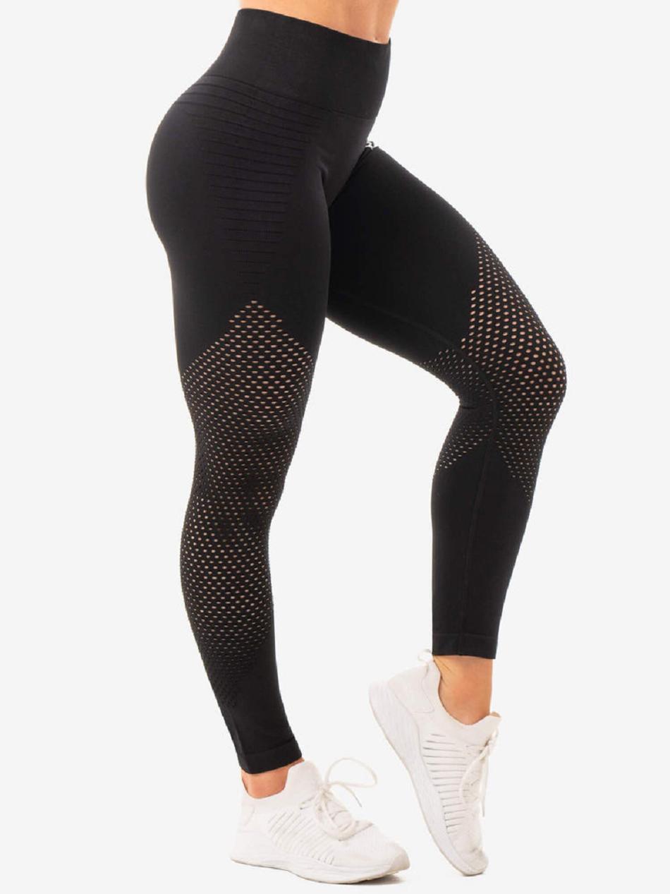 Black Women's Ryderwear Geo High Waisted Leggings Seamless | MT4335194