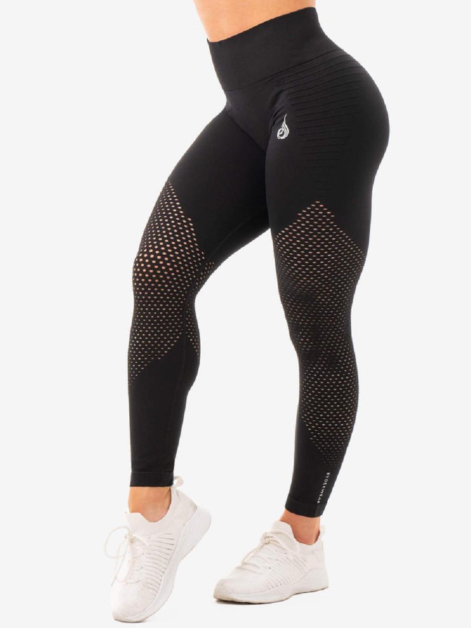 Black Women\'s Ryderwear Geo High Waisted Leggings Seamless | MT4335194