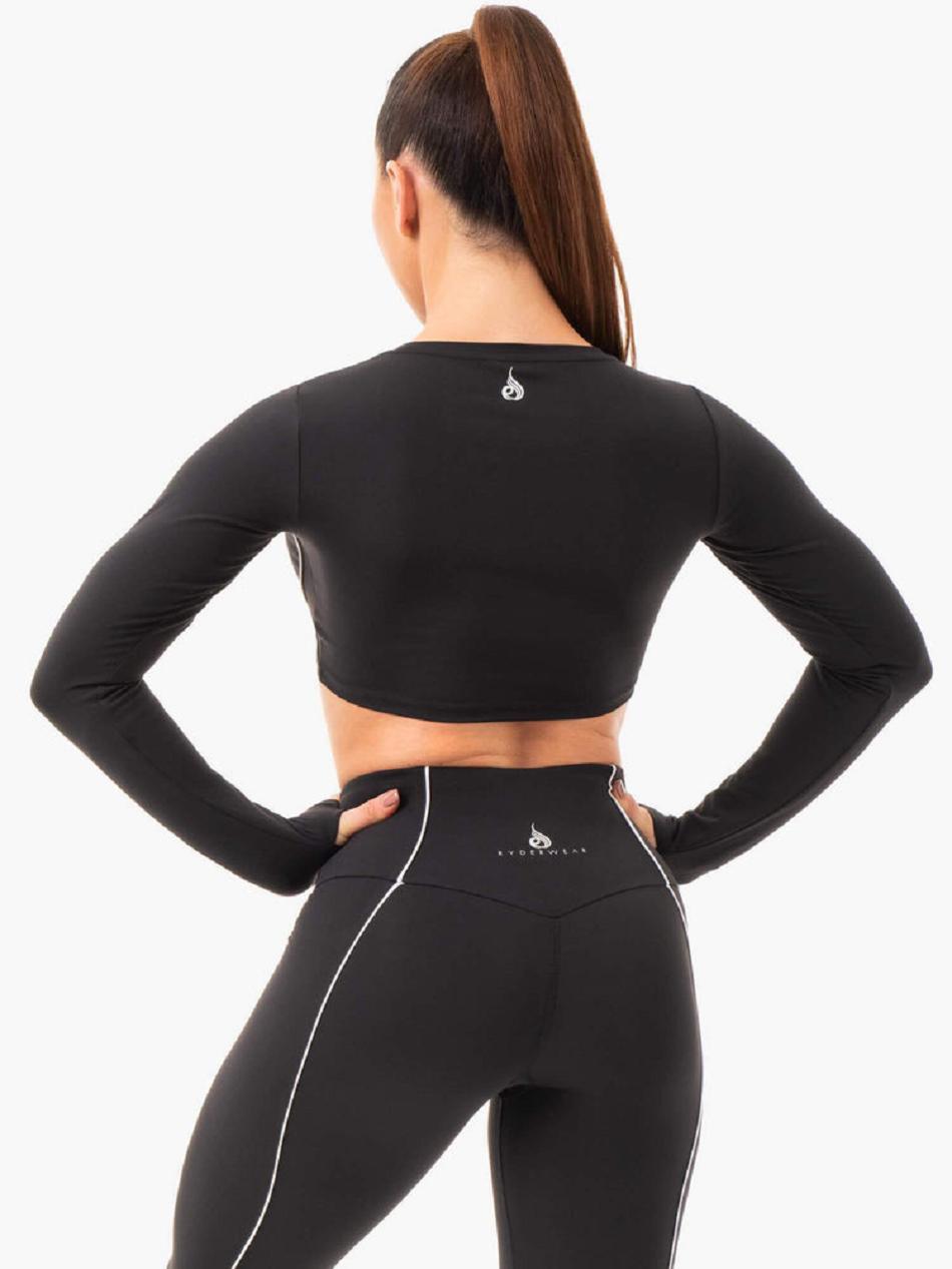 Black Women's Ryderwear Glow Long Sleeve Top Top | FG5770821