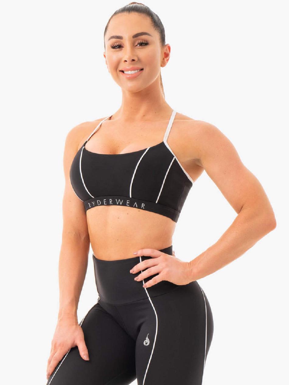 Black Women's Ryderwear Glow Sports Bras | HR5510358