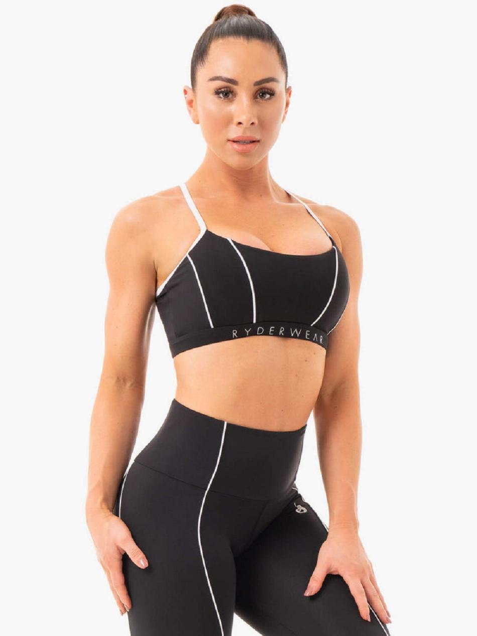 Black Women's Ryderwear Glow Sports Bras | HR5510358