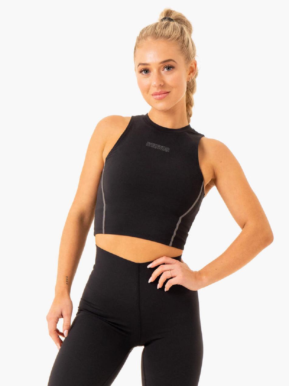 Black Women\'s Ryderwear Highlight Compression Tank Top | 117Y31832