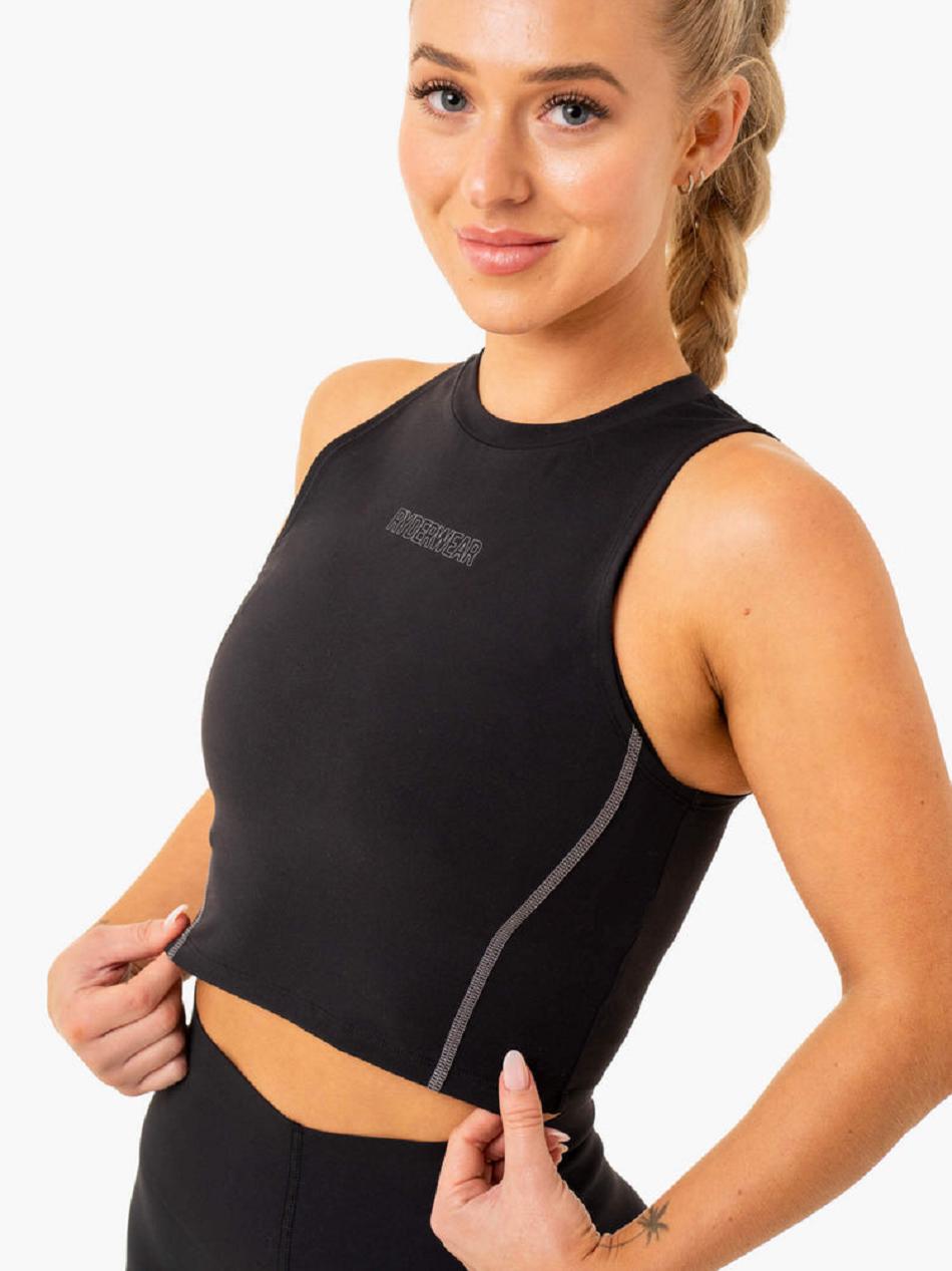 Black Women's Ryderwear Highlight Compression Tanks | RFD85152