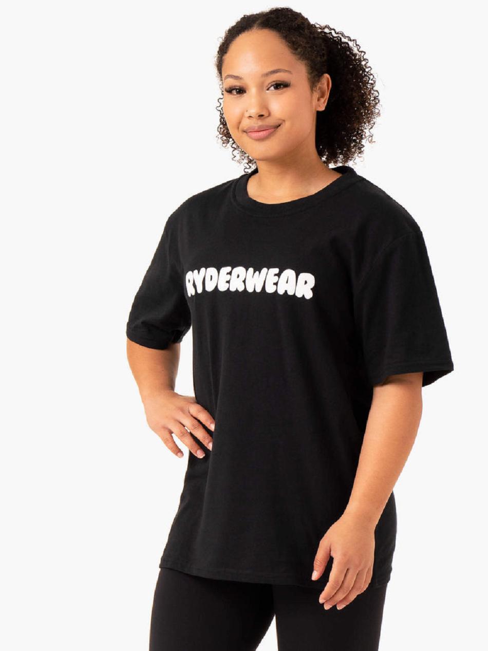 Black Women's Ryderwear Icon Oversized T-shirt | 71ES65670