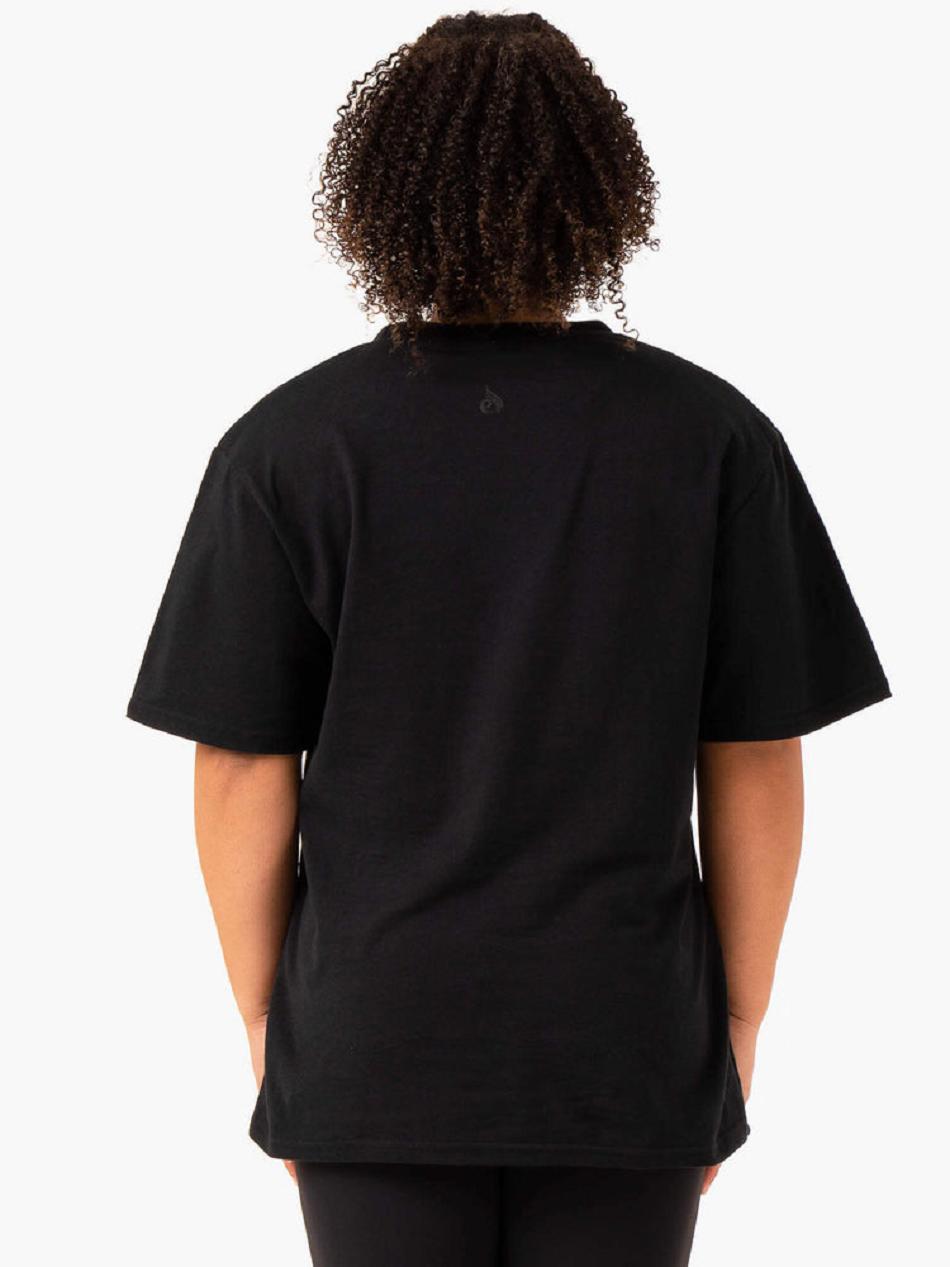 Black Women's Ryderwear Icon Oversized T-shirt | 71ES65670