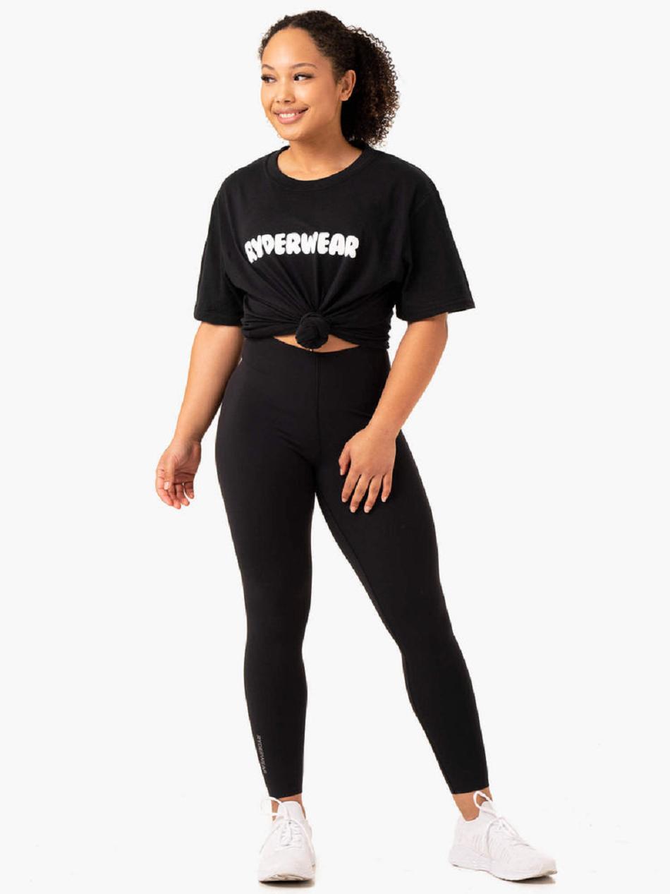 Black Women's Ryderwear Icon Oversized T-shirt | 71ES65670